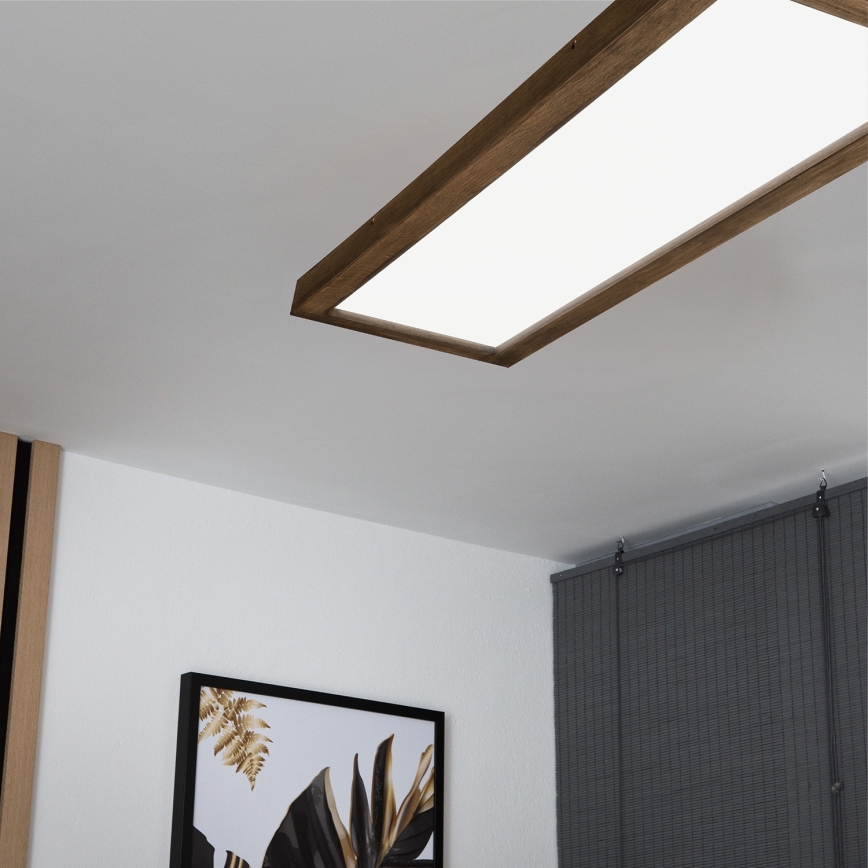 Brilagi - Iluminação de teto para casa de banho LED com regulação WOODY FRAME LED/50W/230V carvalho 120x30 cm 3000-6000K IP44 + comando