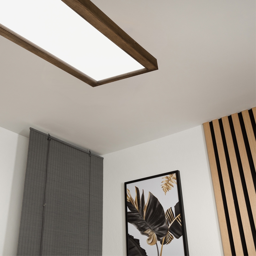 Brilagi - Iluminação de teto para casa de banho LED com regulação WOODY FRAME LED/50W/230V carvalho 120x30 cm 3000-6000K IP44 + comando