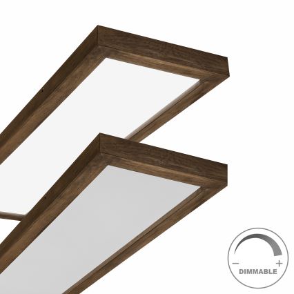 Brilagi - Iluminação de teto para casa de banho LED com regulação WOODY FRAME LED/50W/230V carvalho 120x30 cm 3000-6000K IP44 + comando