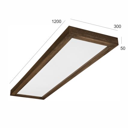Brilagi - Iluminação de teto para casa de banho LED com regulação WOODY FRAME LED/50W/230V carvalho 120x30 cm 3000-6000K IP44 + comando