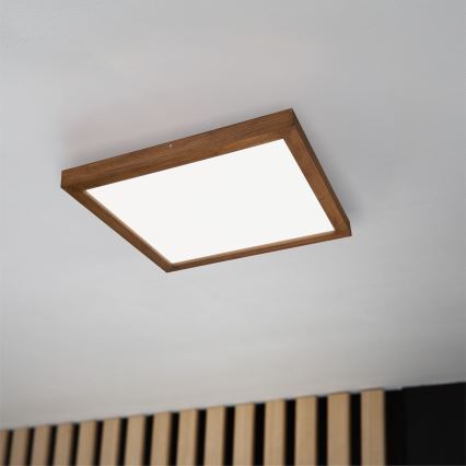 Brilagi - Iluminação de teto para casa de banho LED com regulação WOODY FRAME LED/50W/230V carvalho cereja 60x60 cm 3000-6000K IP44 + comando
