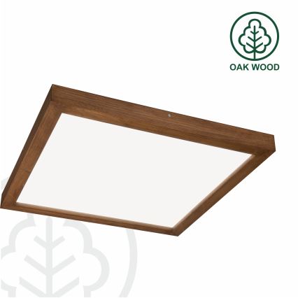 Brilagi - Iluminação de teto para casa de banho LED com regulação WOODY FRAME LED/50W/230V carvalho cereja 60x60 cm 3000-6000K IP44 + comando