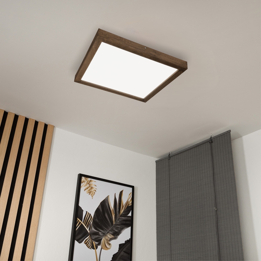Brilagi - Iluminação de teto para casa de banho LED com regulação WOODY FRAME LED/50W/230V carvalho 60x60 cm 3000-6000K IP44 + comando