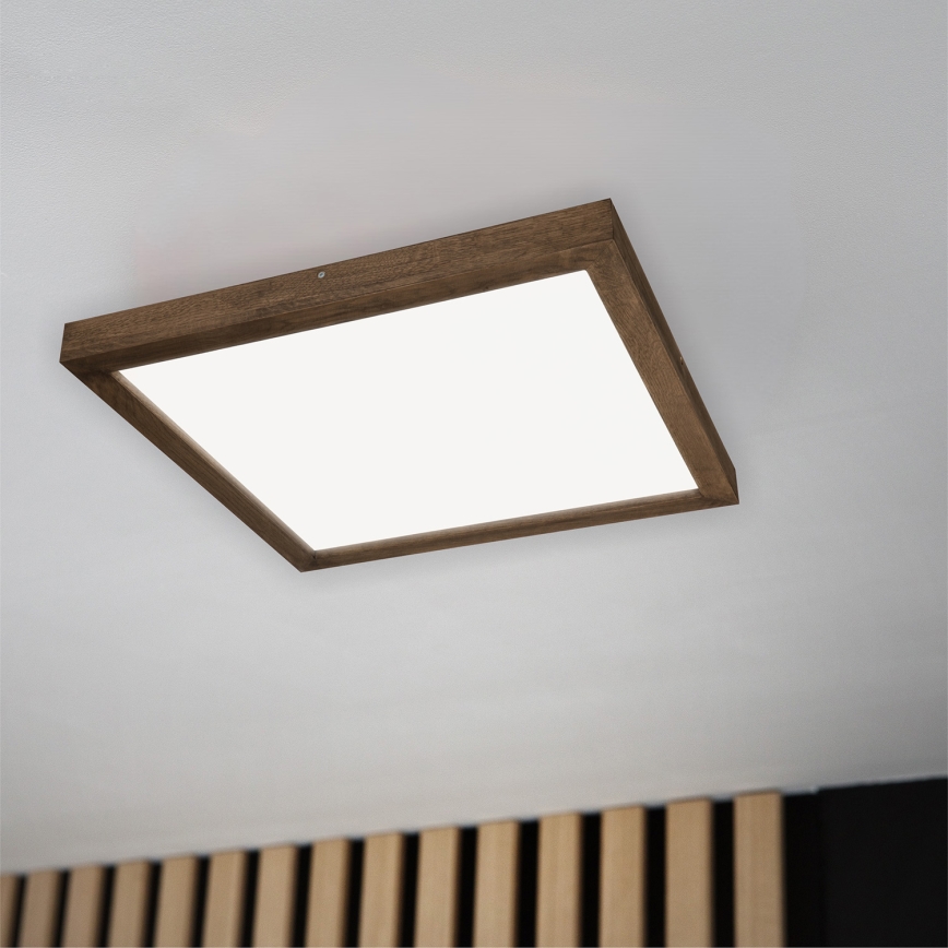 Brilagi - Iluminação de teto para casa de banho LED com regulação WOODY FRAME LED/50W/230V carvalho 60x60 cm 3000-6000K IP44 + comando