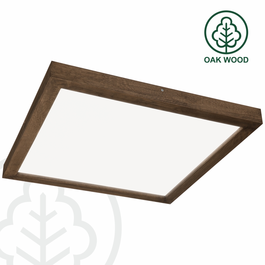 Brilagi - Iluminação de teto para casa de banho LED com regulação WOODY FRAME LED/50W/230V carvalho 60x60 cm 3000-6000K IP44 + comando