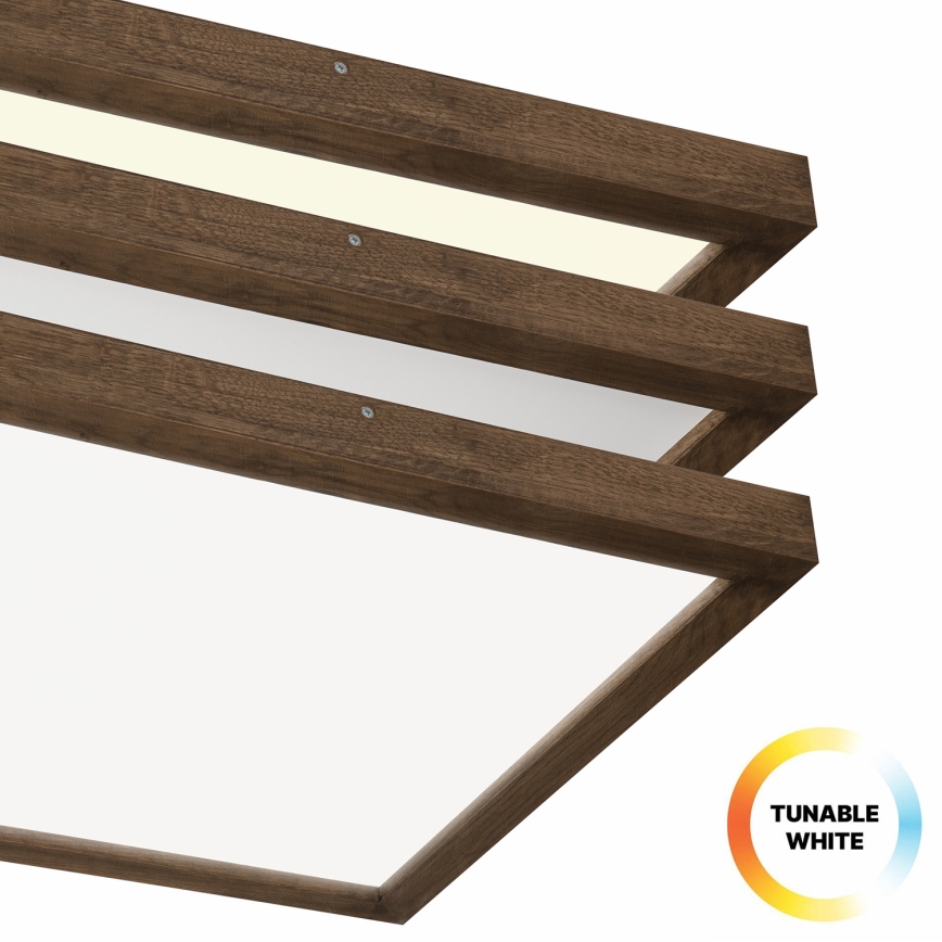 Brilagi - Iluminação de teto para casa de banho LED com regulação WOODY FRAME LED/50W/230V carvalho 60x60 cm 3000-6000K IP44 + comando