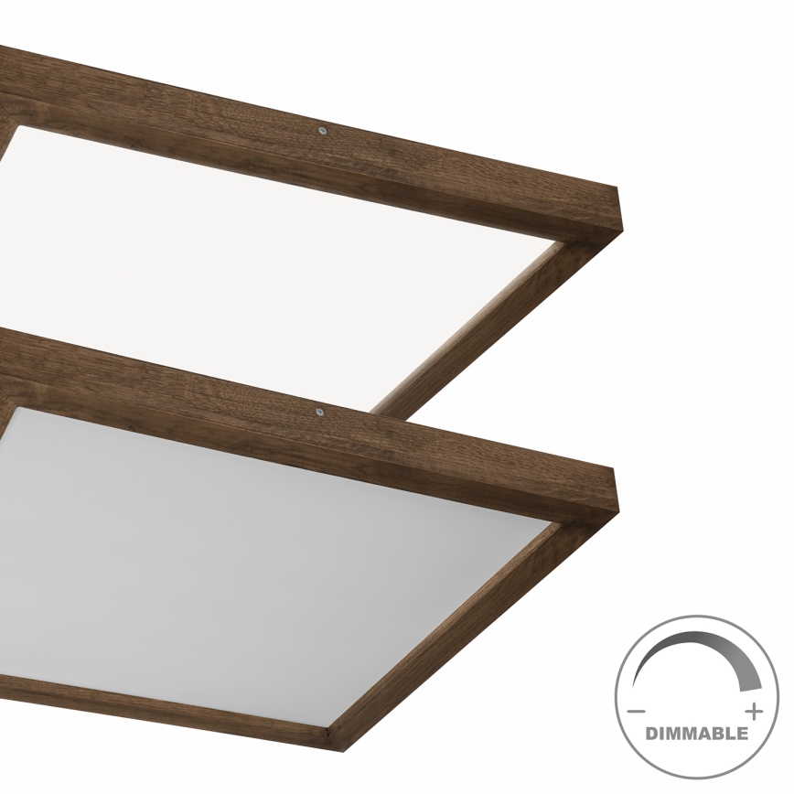 Brilagi - Iluminação de teto para casa de banho LED com regulação WOODY FRAME LED/50W/230V carvalho 60x60 cm 3000-6000K IP44 + comando