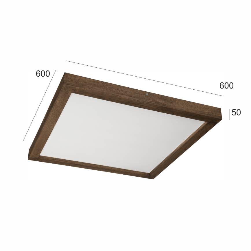 Brilagi - Iluminação de teto para casa de banho LED com regulação WOODY FRAME LED/50W/230V carvalho 60x60 cm 3000-6000K IP44 + comando