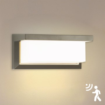 Brilagi - Iluminação LED de parede exterior com sensor BRICKY LED/12W/230V cinzento IP54