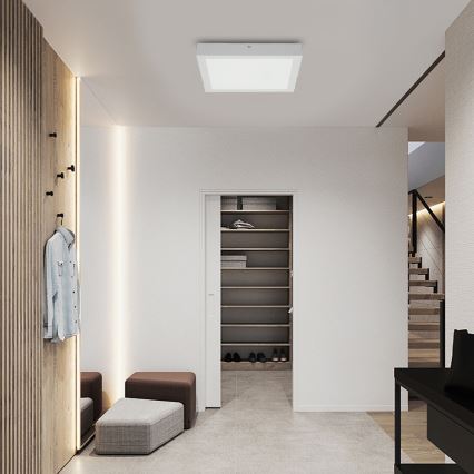 Brilagi - Iluminação de teto para casa de banho LED com regulação FRAME SMART LED/24W/230V 30x30 cm 3000-6000K IP44 branco + comando