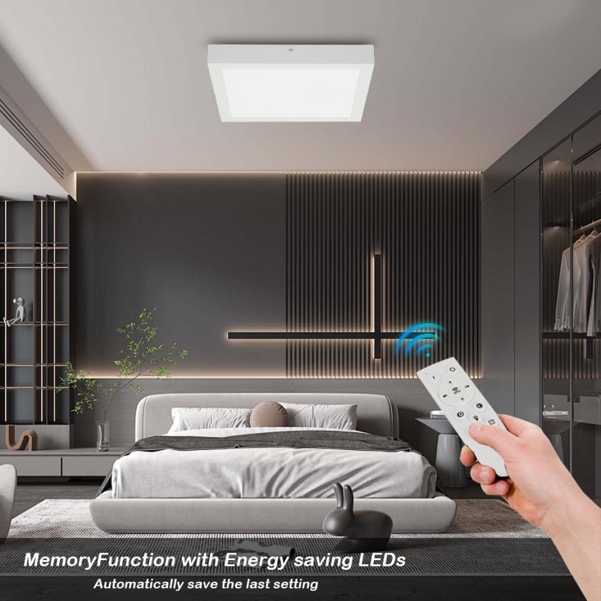 Brilagi - Iluminação de teto para casa de banho LED com regulação FRAME SMART LED/24W/230V 30x30 cm 3000-6000K IP44 branco + comando