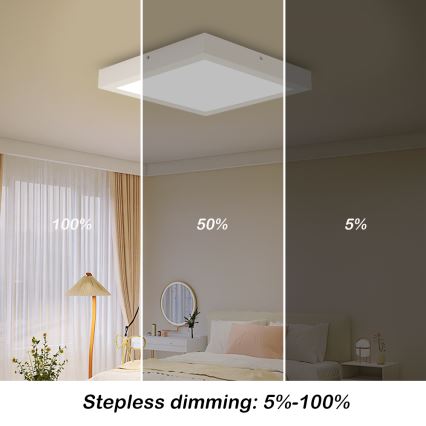 Brilagi - Iluminação de teto para casa de banho LED com regulação FRAME SMART LED/24W/230V 30x30 cm 3000-6000K IP44 branco + comando