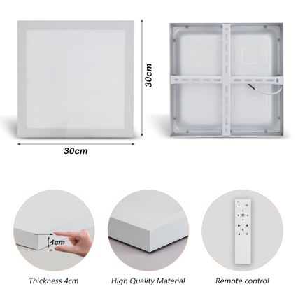 Brilagi - Iluminação de teto para casa de banho LED com regulação FRAME SMART LED/24W/230V 30x30 cm 3000-6000K IP44 branco + comando