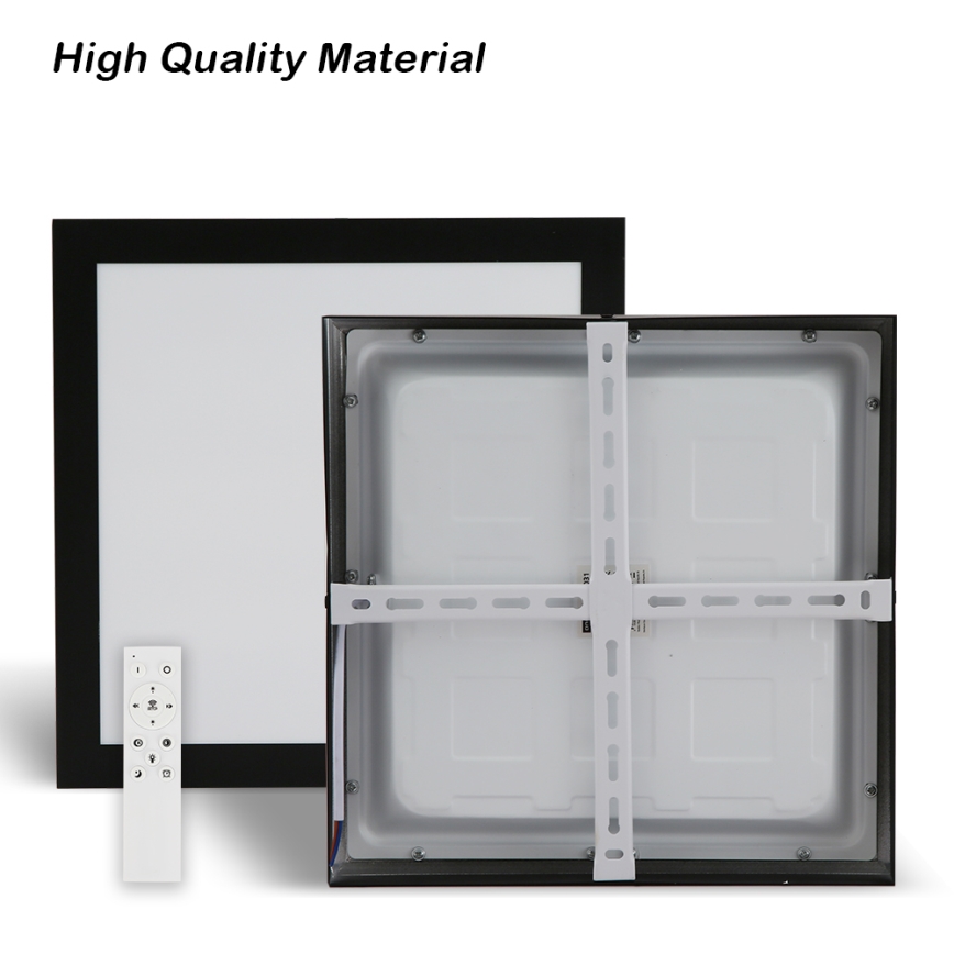Brilagi - Iluminação de teto para casa de banho LED com regulação FRAME SMART LED/24W/230V 30x30 cm 3000-6000K IP44 preto + comando