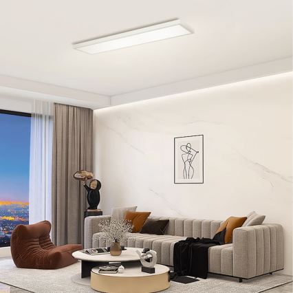 Brilagi - Iluminação de teto para casa de banho LED com regulação FRAME SMART LED/50W/230V 120x30 cm 3000-6000K IP44 prateado + comando