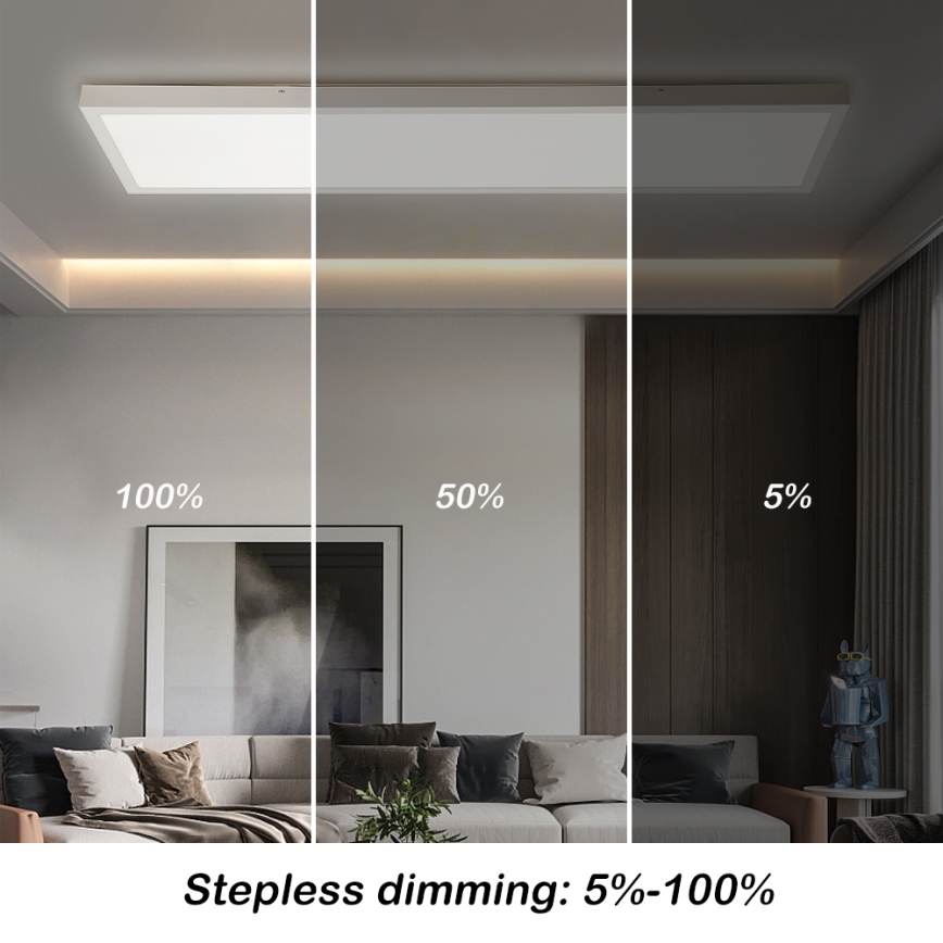 Brilagi - Iluminação de teto para casa de banho LED com regulação FRAME SMART LED/50W/230V 30x120 cm 3000-6000K IP44 branco + comando
