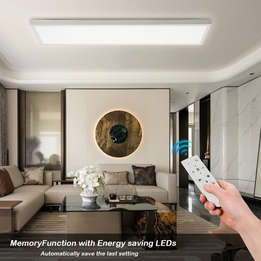 Brilagi - Iluminação de teto para casa de banho LED com regulação FRAME SMART LED/50W/230V 30x120 cm 3000-6000K IP44 branco + comando