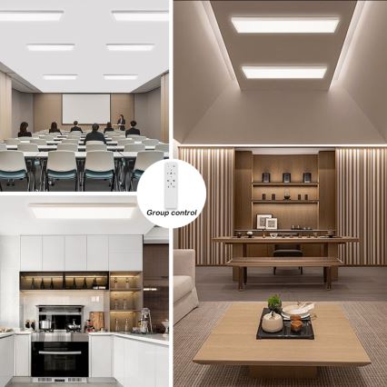 Brilagi - Iluminação de teto para casa de banho LED com regulação FRAME SMART LED/50W/230V 30x120 cm 3000-6000K IP44 branco + comando
