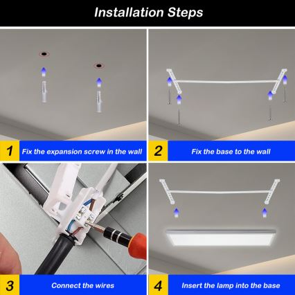 Brilagi - Iluminação de teto para casa de banho LED com regulação FRAME SMART LED/50W/230V 30x120 cm 3000-6000K IP44 branco + comando