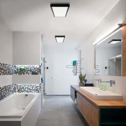 Brilagi - Iluminação de teto para casa de banho LED com regulação FRAME SMART LED/50W/230V 30x120 cm 3000-6000K IP44 preto + comando