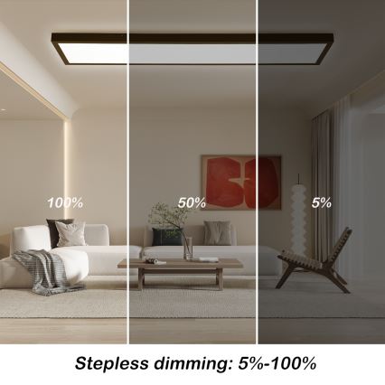 Brilagi - Iluminação de teto para casa de banho LED com regulação FRAME SMART LED/50W/230V 30x120 cm 3000-6000K IP44 preto + comando