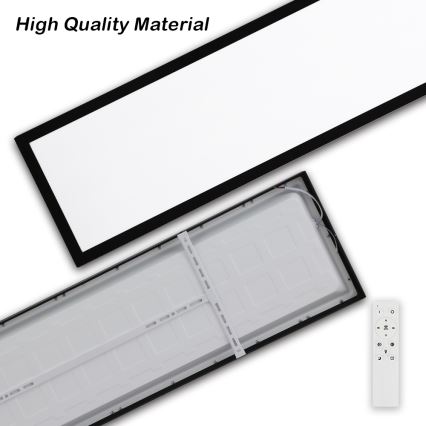 Brilagi - Iluminação de teto para casa de banho LED com regulação FRAME SMART LED/50W/230V 30x120 cm 3000-6000K IP44 preto + comando