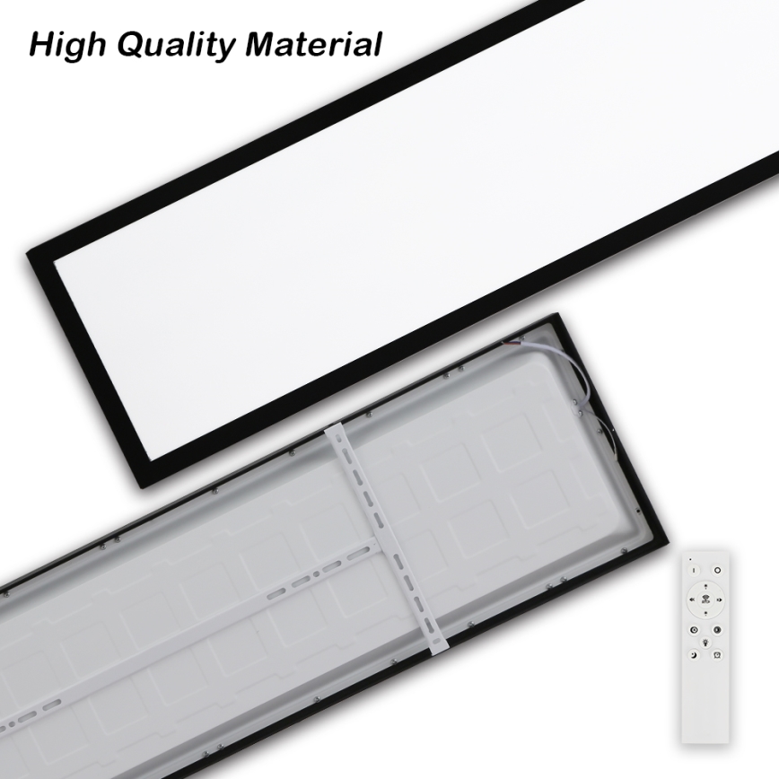 Brilagi - Iluminação de teto para casa de banho LED com regulação FRAME SMART LED/50W/230V 30x120 cm 3000-6000K IP44 preto + comando