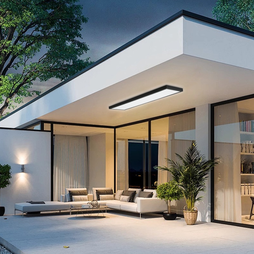 Brilagi - Iluminação de teto para casa de banho LED com regulação FRAME SMART LED/50W/230V 30x120 cm 3000-6000K IP44 preto + comando