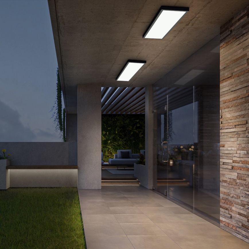 Brilagi - Iluminação de teto para casa de banho LED com regulação FRAME SMART LED/50W/230V 30x120 cm 3000-6000K IP44 preto + comando