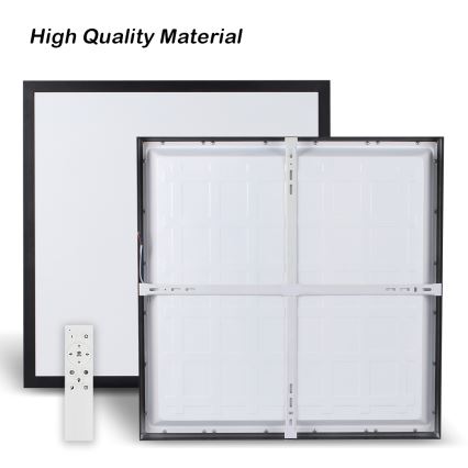 Brilagi - Iluminação de teto para casa de banho LED com regulação FRAME SMART LED/50W/230V 60x60 cm 3000-6000K IP44 preto + comando