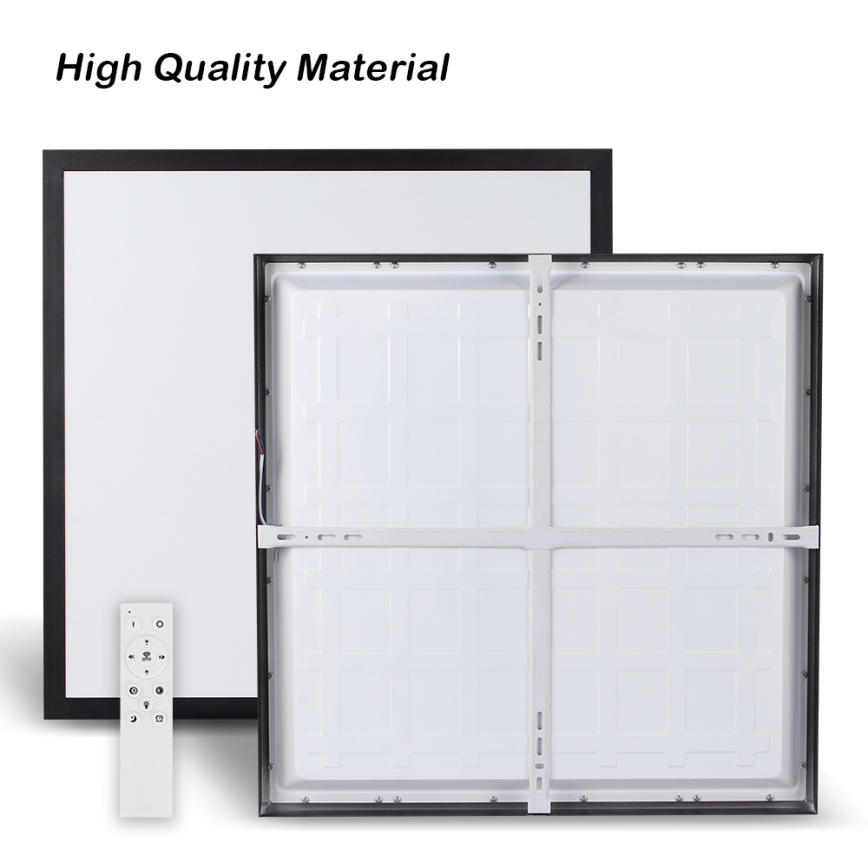 Brilagi - Iluminação de teto para casa de banho LED com regulação FRAME SMART LED/50W/230V 60x60 cm 3000-6000K IP44 preto + comando