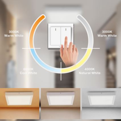 Brilagi - Iluminação de teto para casa de banho LED FRAME LED/24W/230V 30x30 cm 3000/4000/6000K IP44 branco