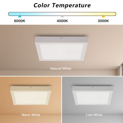 Brilagi - Iluminação de teto para casa de banho LED FRAME LED/24W/230V 30x30 cm 3000/4000/6000K IP44 branco
