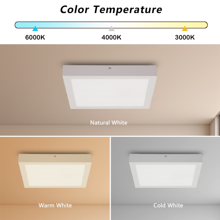 Brilagi - Iluminação de teto para casa de banho LED FRAME LED/24W/230V 30x30 cm 3000/4000/6000K IP44 branco