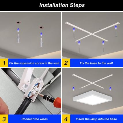 Brilagi - Iluminação de teto para casa de banho LED FRAME LED/24W/230V 30x30 cm 3000/4000/6000K IP44 branco