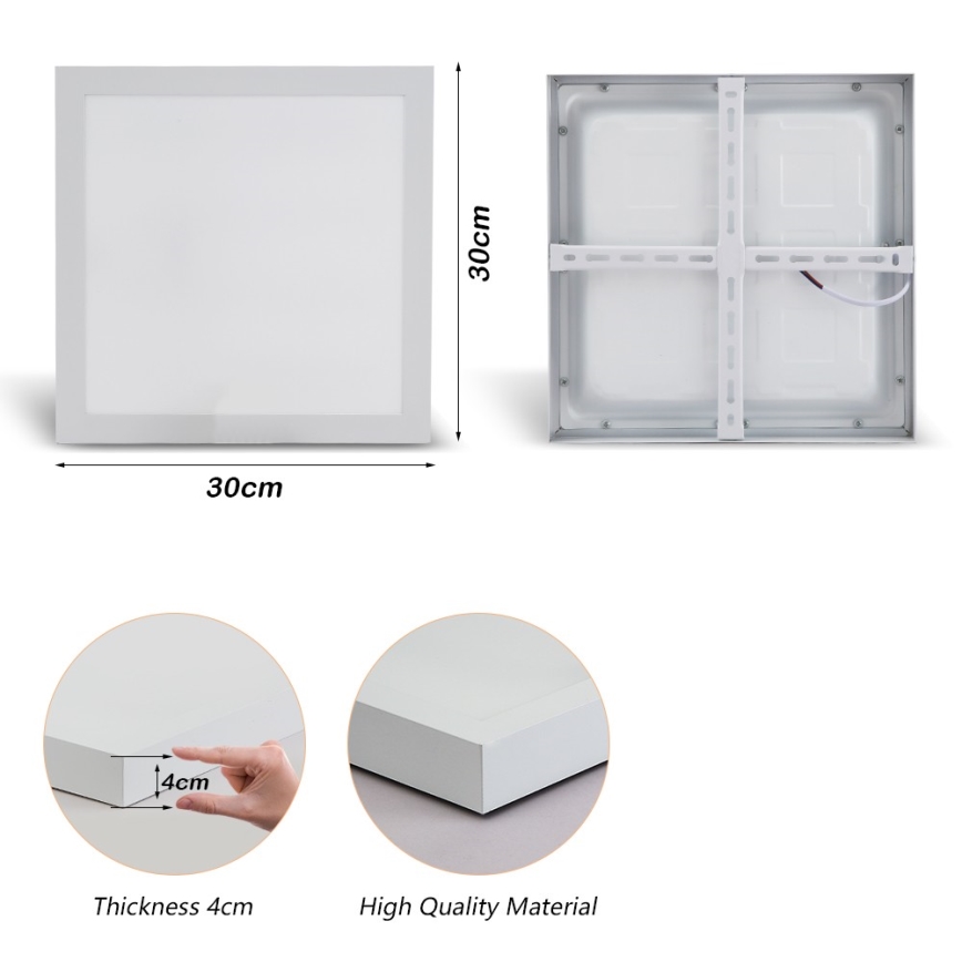 Brilagi - Iluminação de teto para casa de banho LED FRAME LED/24W/230V 30x30 cm 3000/4000/6000K IP44 branco