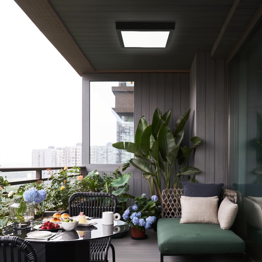 Brilagi - Iluminação de teto para casa de banho LED FRAME LED/24W/230V 30x30 cm 3000/4000/6000K IP44 preto