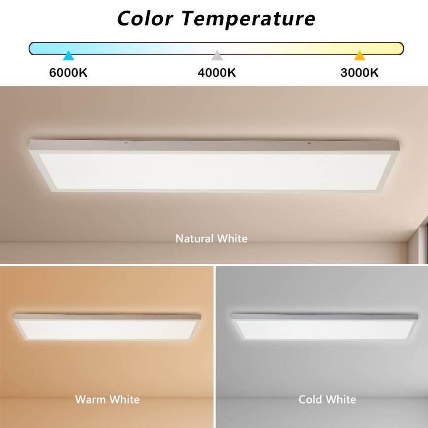 Brilagi - Iluminação de teto para casa de banho LED FRAME LED/50W/230V 30x120 cm 3000/4000/6000K IP44 branco