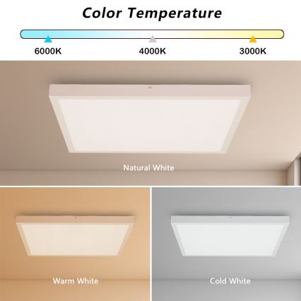 Brilagi - Iluminação de teto para casa de banho LED FRAME LED/50W/230V 60x60 cm 3000/4000/6000K IP44 branco