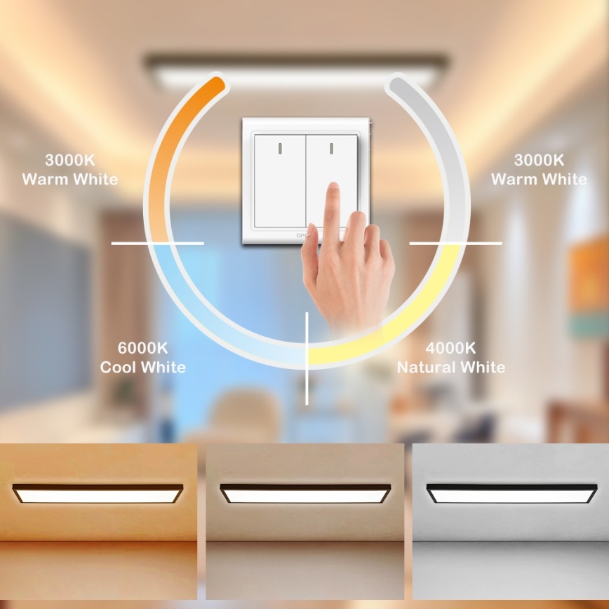 Brilagi - Iluminação de teto para casa de banho LED FRAME LED/50W/230V 30x120 cm 3000/4000/6000K IP44 preto