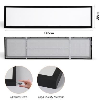 Brilagi - Iluminação de teto para casa de banho LED FRAME LED/50W/230V 30x120 cm 3000/4000/6000K IP44 preto