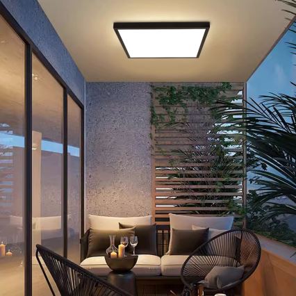 Brilagi - Iluminação de teto para casa de banho LED FRAME LED/50W/230V 60x60 cm 3000/4000/6000K IP44 preto
