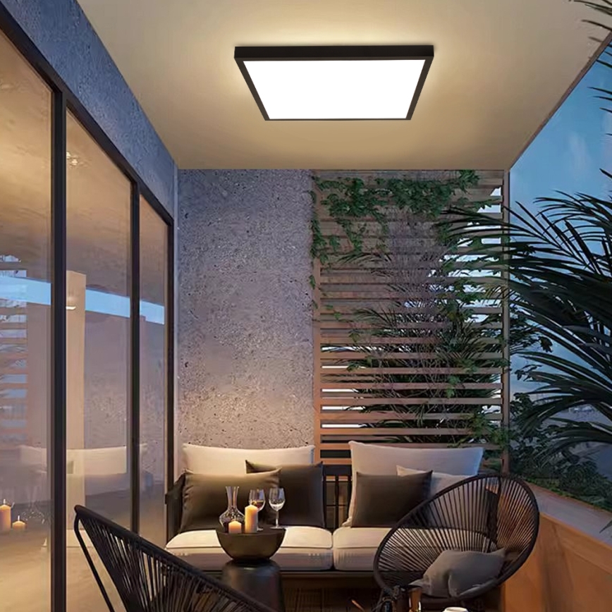 Brilagi - Iluminação de teto para casa de banho LED FRAME LED/50W/230V 60x60 cm 3000/4000/6000K IP44 preto