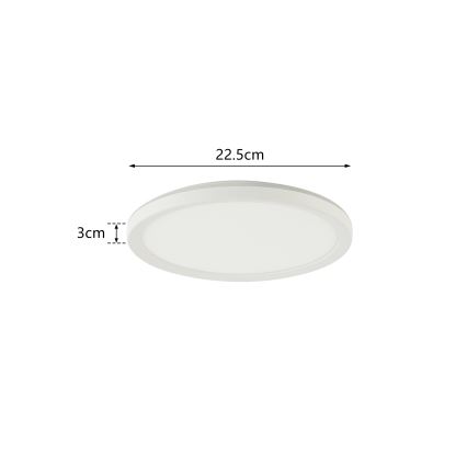 Brilagi - Iluminação de teto para casa de banho LED ULTRA SLIM LED/12W/230V diâmetro 22,5 cm branco IP54