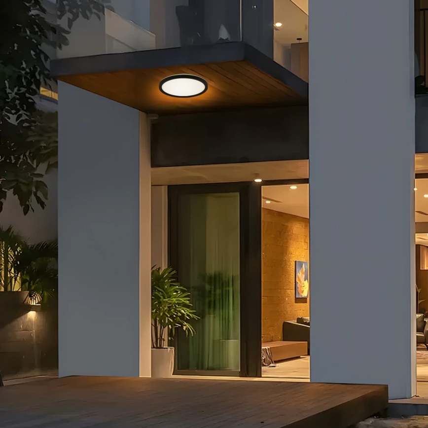 Brilagi - Iluminação de teto para casa de banho LED ULTRA SLIM LED/12W/230V diâmetro 22,5 cm preto IP54