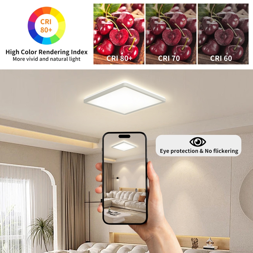 Brilagi - Iluminação de teto para casa de banho LED ULTRA SLIM LED/18W/230V 30x30 cm branco IP54