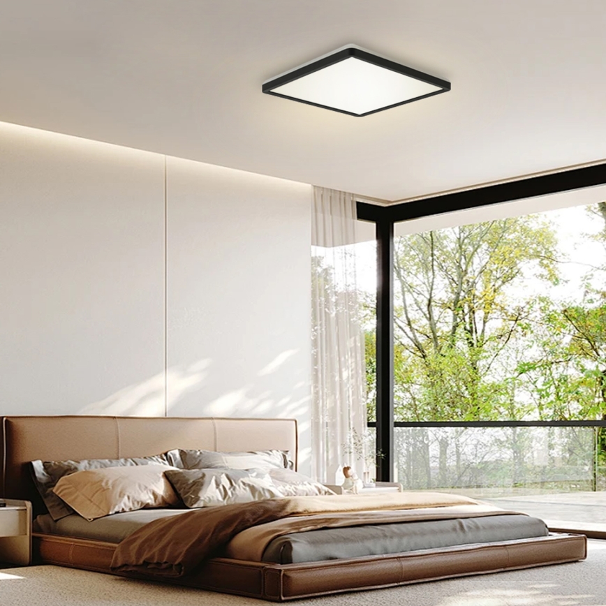 Brilagi - Iluminação de teto para casa de banho LED ULTRA SLIM LED/18W/230V 30x30 cm preto IP54