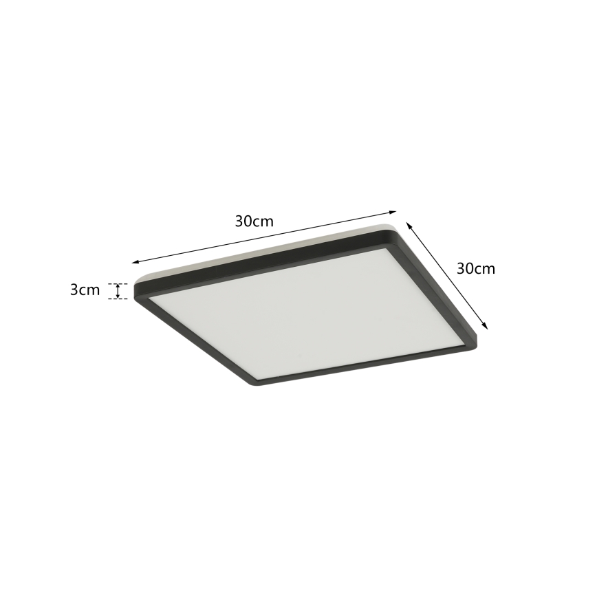 Brilagi - Iluminação de teto para casa de banho LED ULTRA SLIM LED/18W/230V 30x30 cm preto IP54
