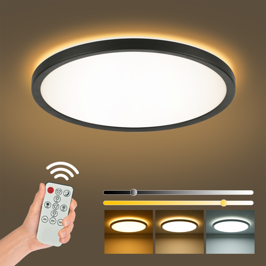 Brilagi - Iluminação de teto para casa de banho LED ULTRA SLIM LED/18W/230V diâmetro 30 cm preto IP54