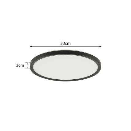 Brilagi - Iluminação de teto para casa de banho LED ULTRA SLIM LED/18W/230V diâmetro 30 cm preto IP54